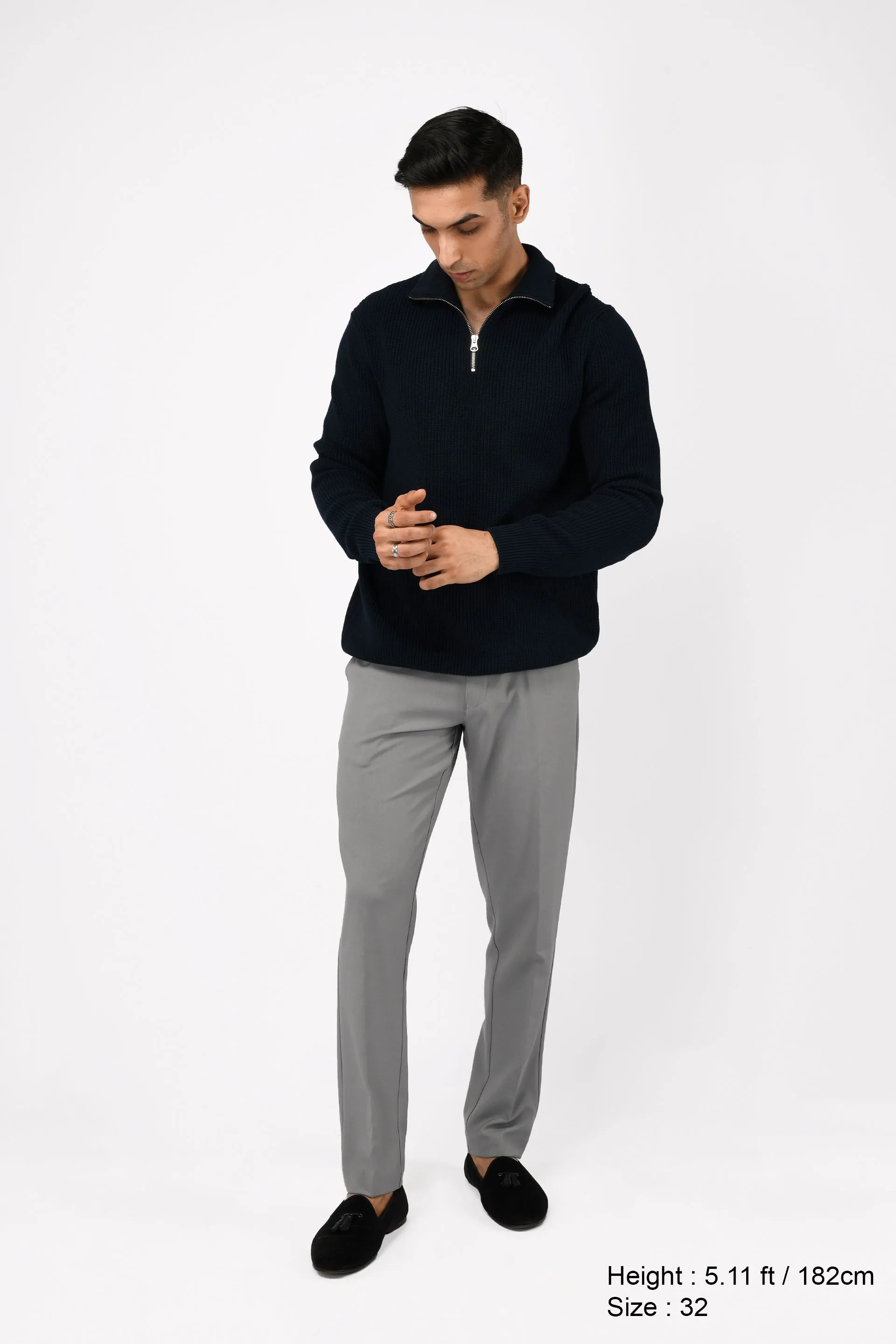 SOFT IRON TAILORED TROUSERS IN LIGHT GREY