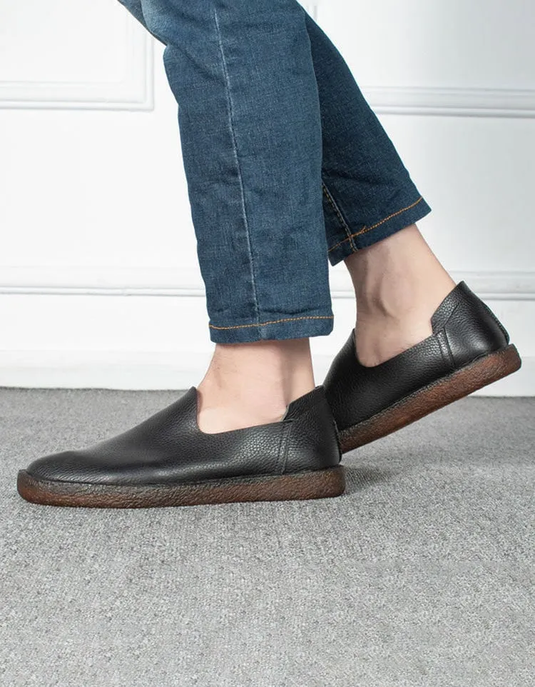 Soft Leather Slip On Retro Leather Flats for Men 38-44