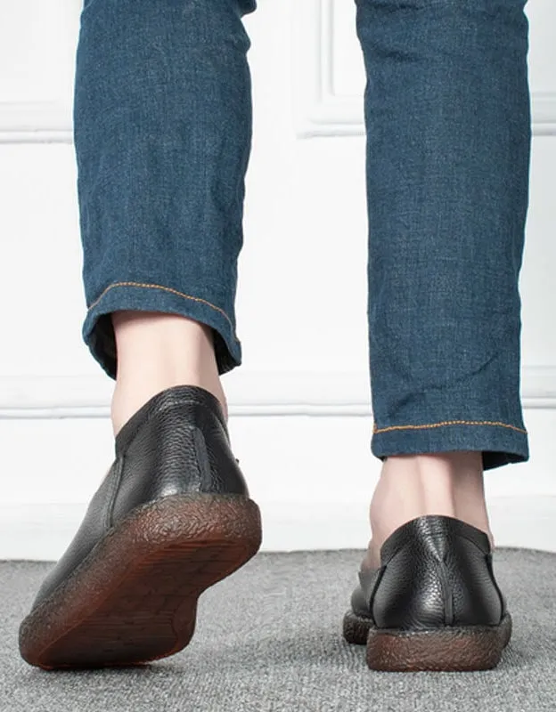 Soft Leather Slip On Retro Leather Flats for Men 38-44