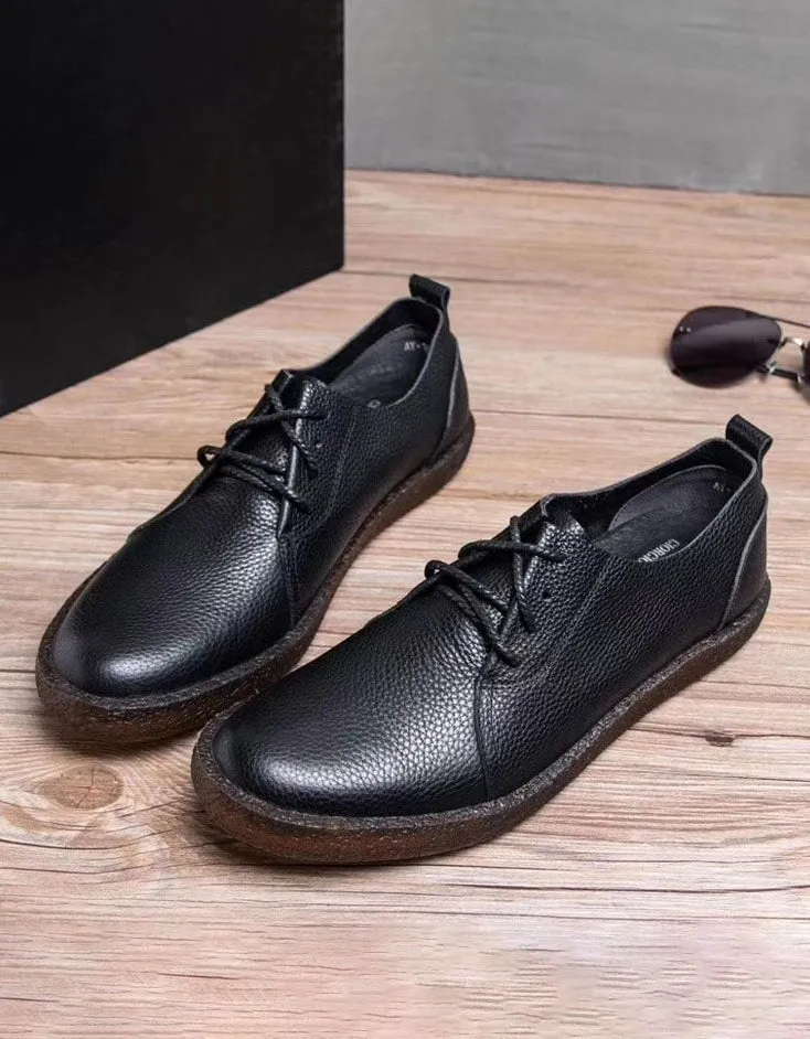 Soft Leather Slip On Retro Leather Flats for Men 38-44