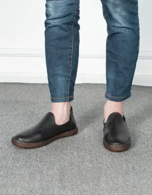 Soft Leather Slip On Retro Leather Flats for Men 38-44
