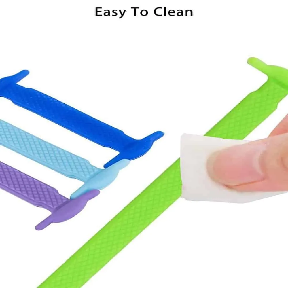 Speed Laces No Tie Silicone Elastic Shoe Lace for Adults - White