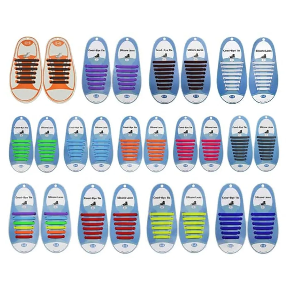Speed Laces No Tie Silicone Elastic Shoe Lace for Adults - White