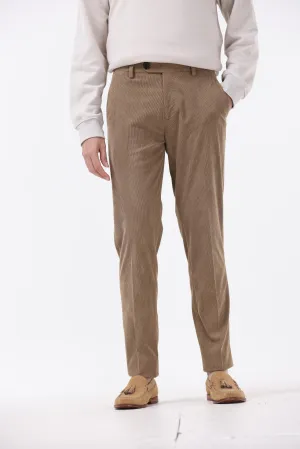 STATEMENT CORDUROY TROUSERS IN KHAKI