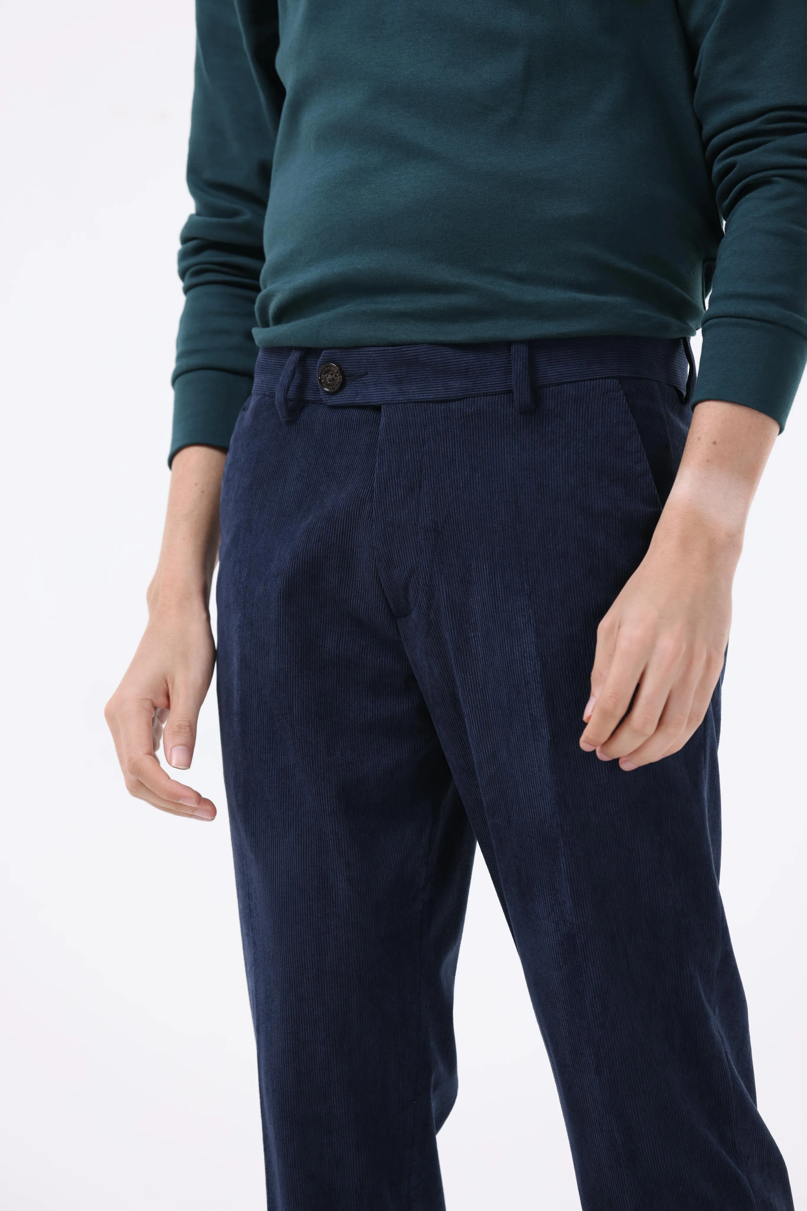 STATEMENT CORDUROY TROUSERS IN NAVY