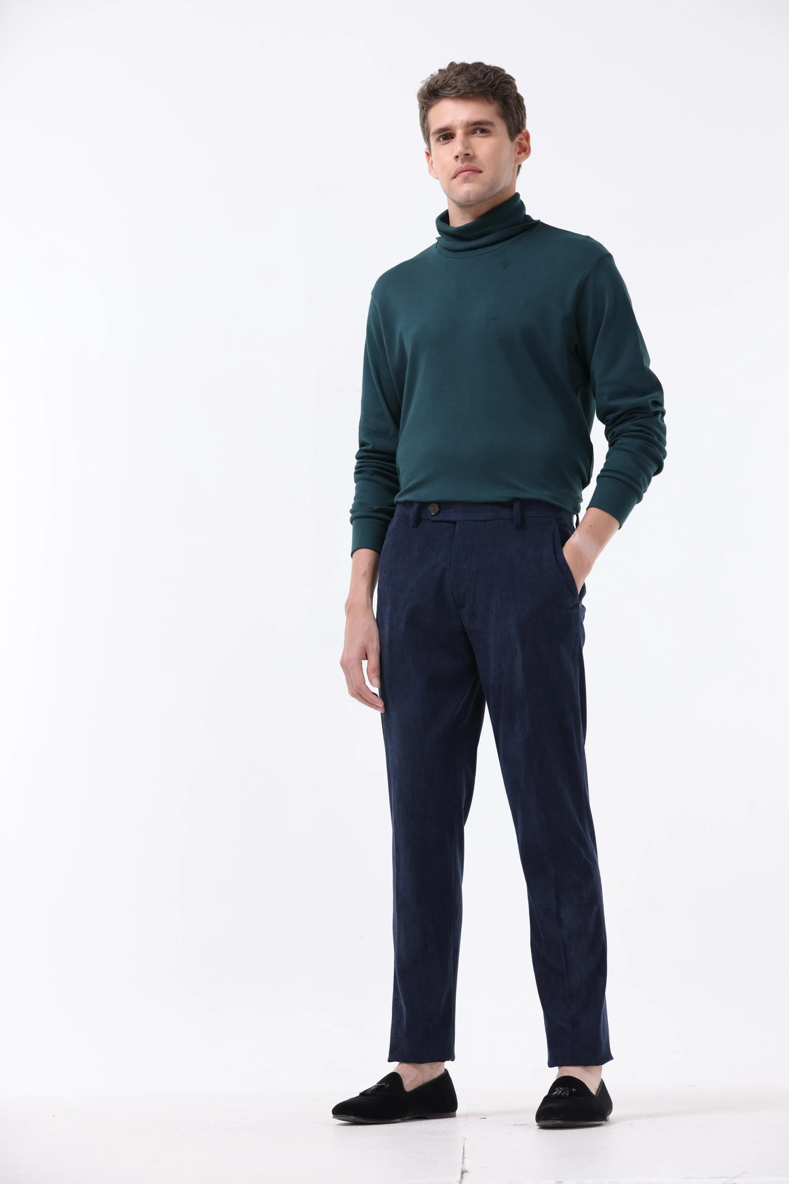 STATEMENT CORDUROY TROUSERS IN NAVY