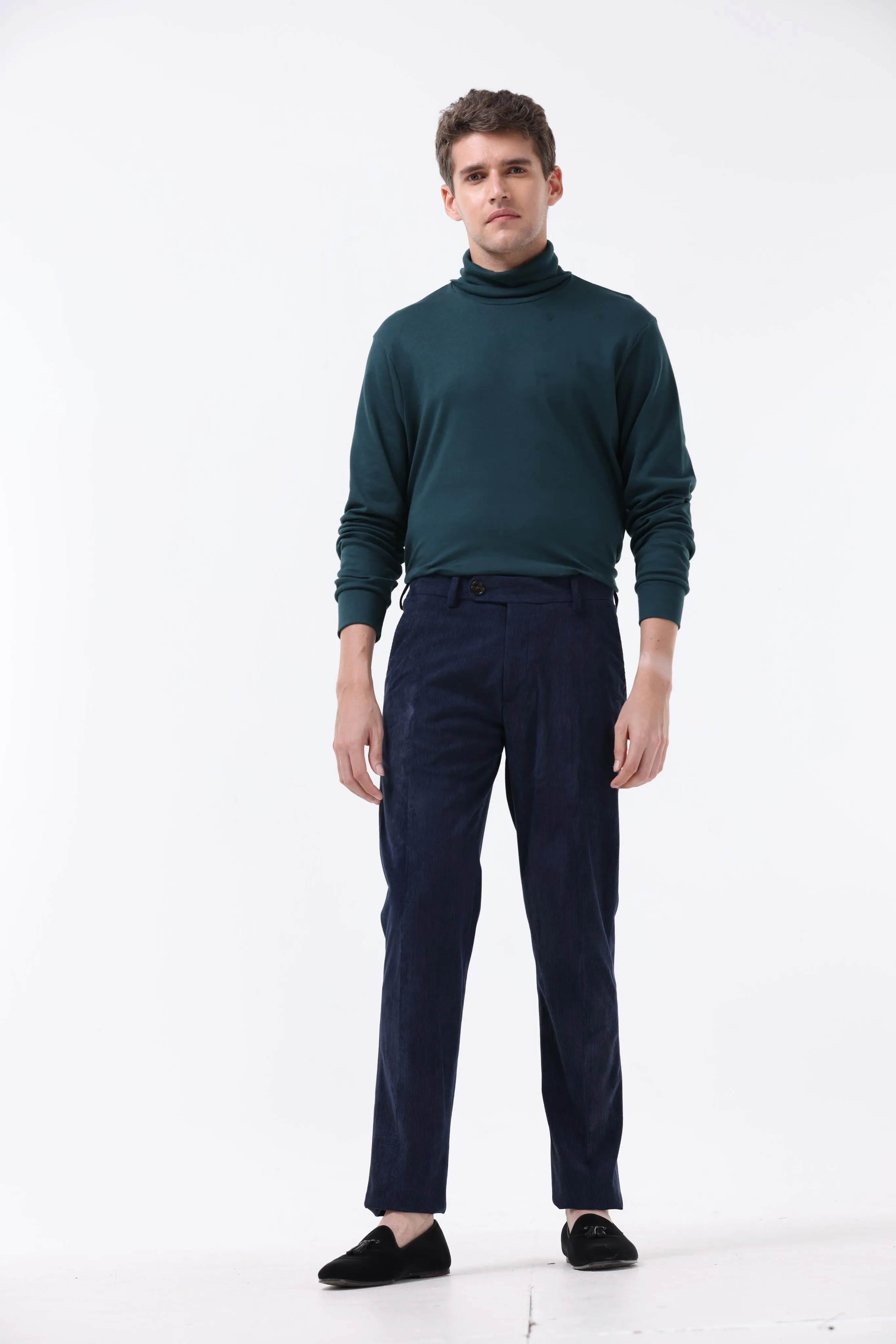 STATEMENT CORDUROY TROUSERS IN NAVY