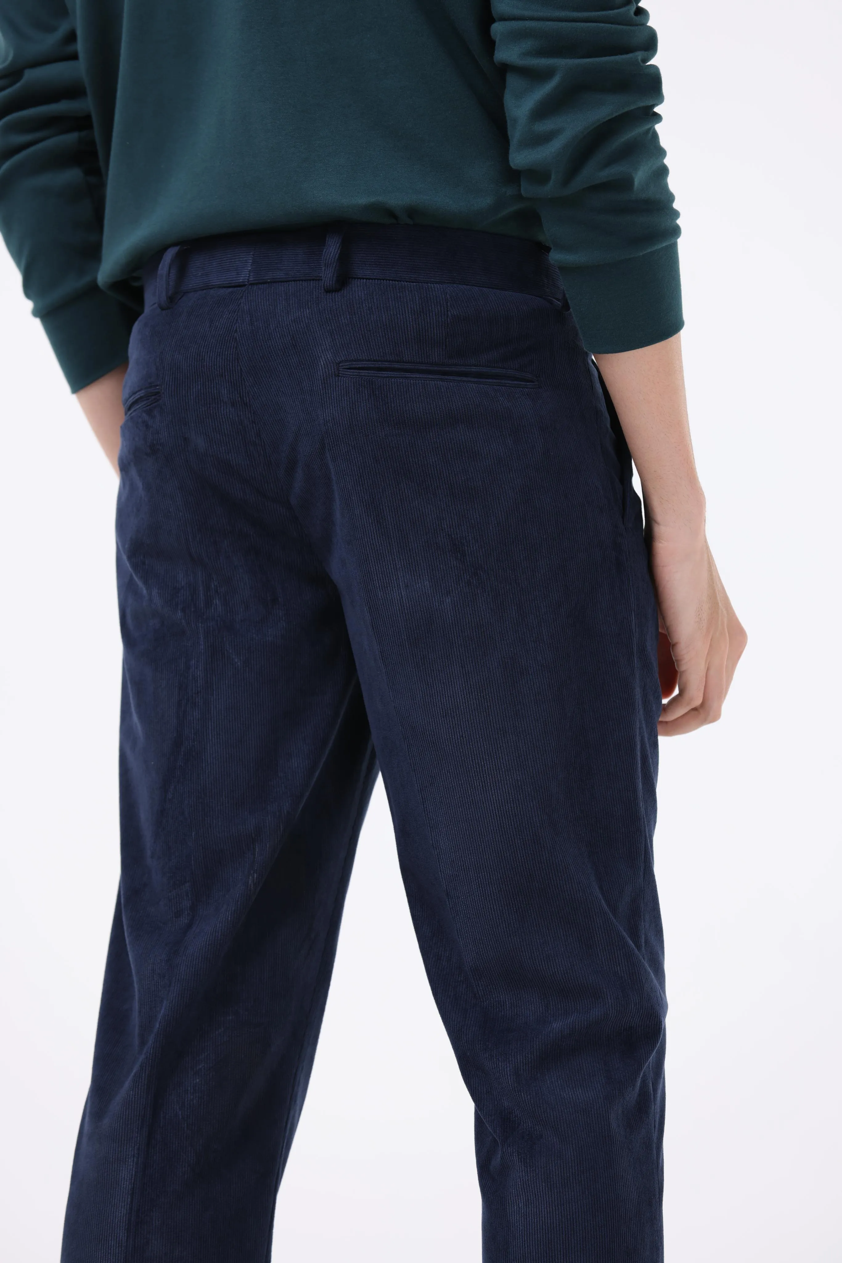 STATEMENT CORDUROY TROUSERS IN NAVY