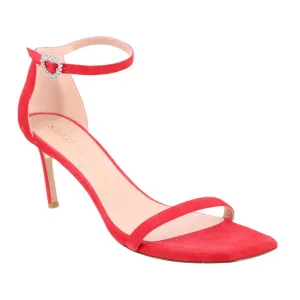 STUART WEITZMAN AMELINA 75 HEART HEELED SANDALS RED 11 US