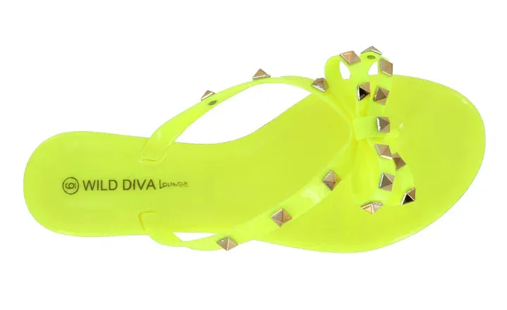 Studded Bow Jelly Sandal