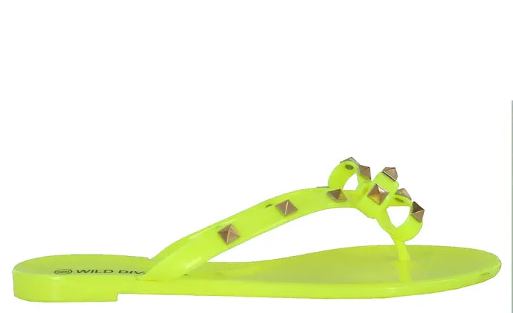 Studded Bow Jelly Sandal