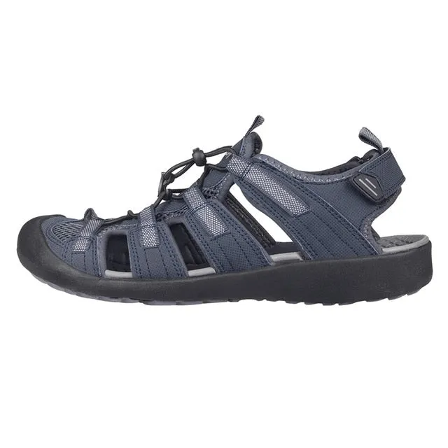 Summer Beach Hiking Trekking Flat Comfortable Male Leather Sandals