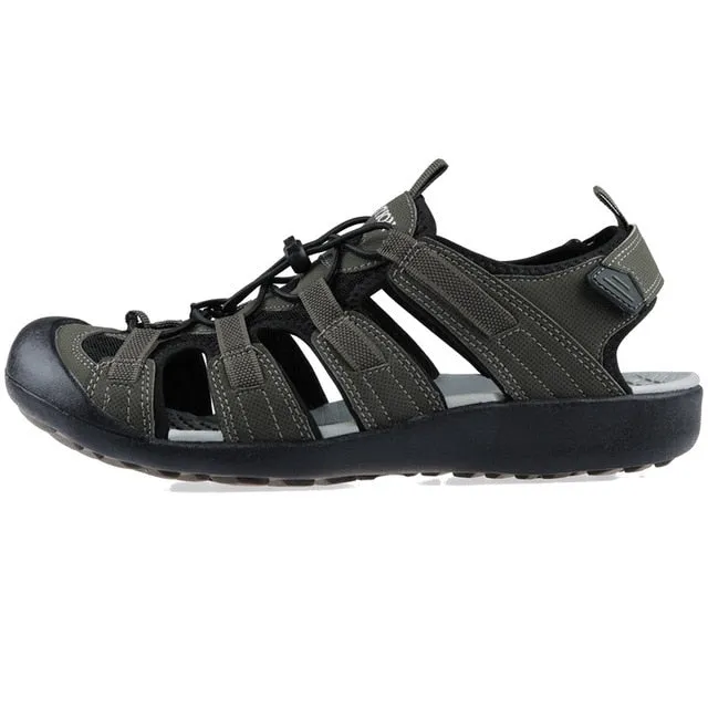 Summer Beach Hiking Trekking Flat Comfortable Male Leather Sandals