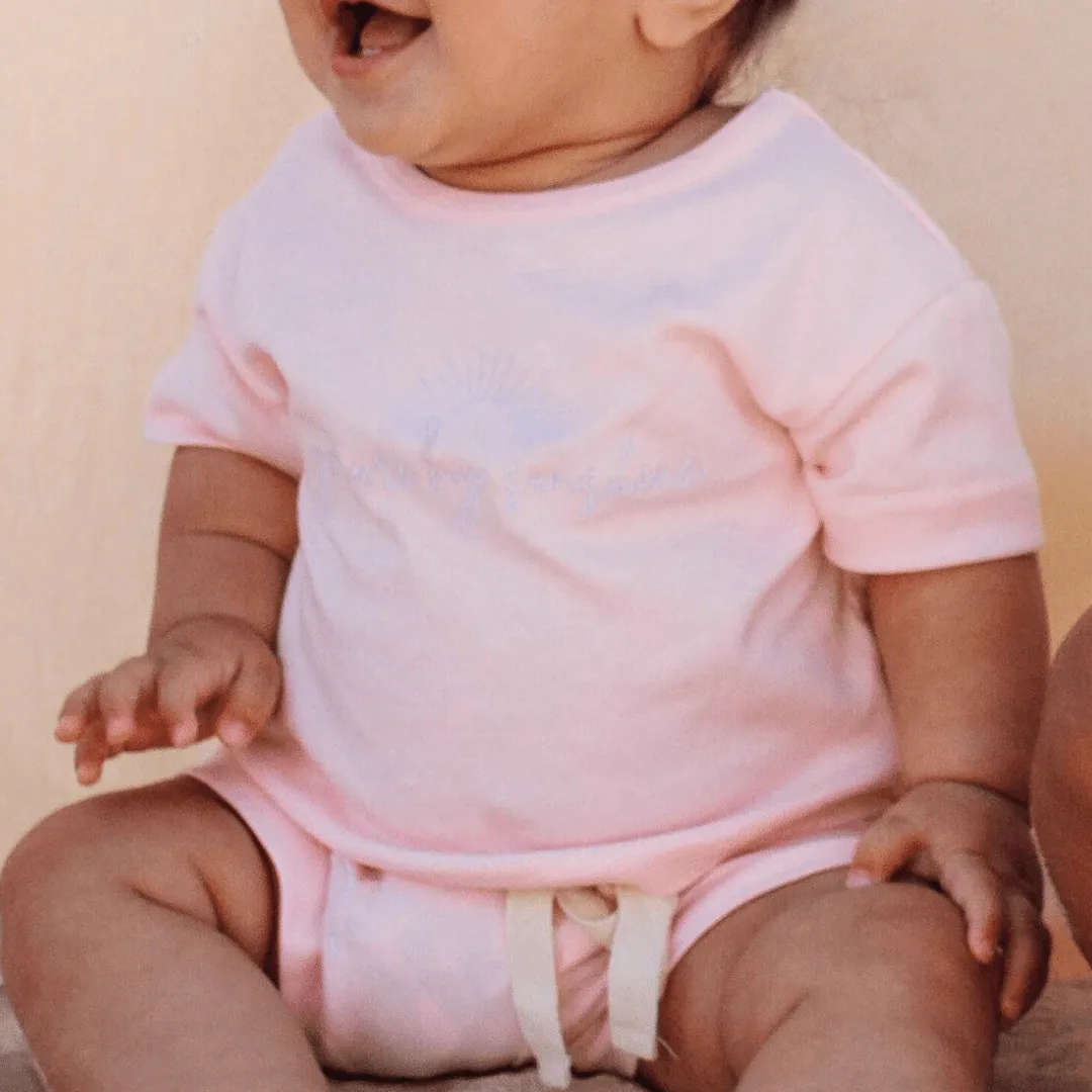 Sunshine Organic T-shirt and Short Set - Pink