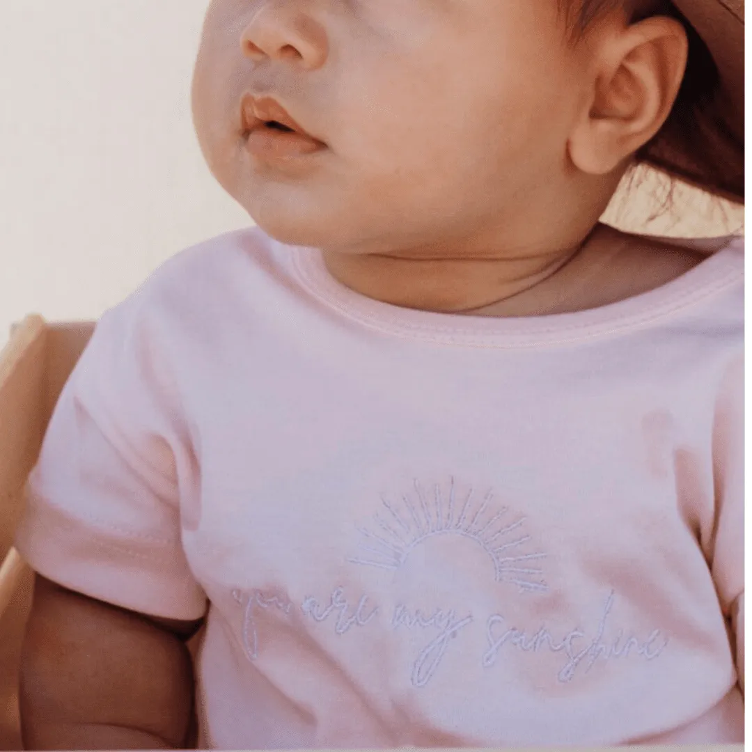 Sunshine Organic T-shirt and Short Set - Pink