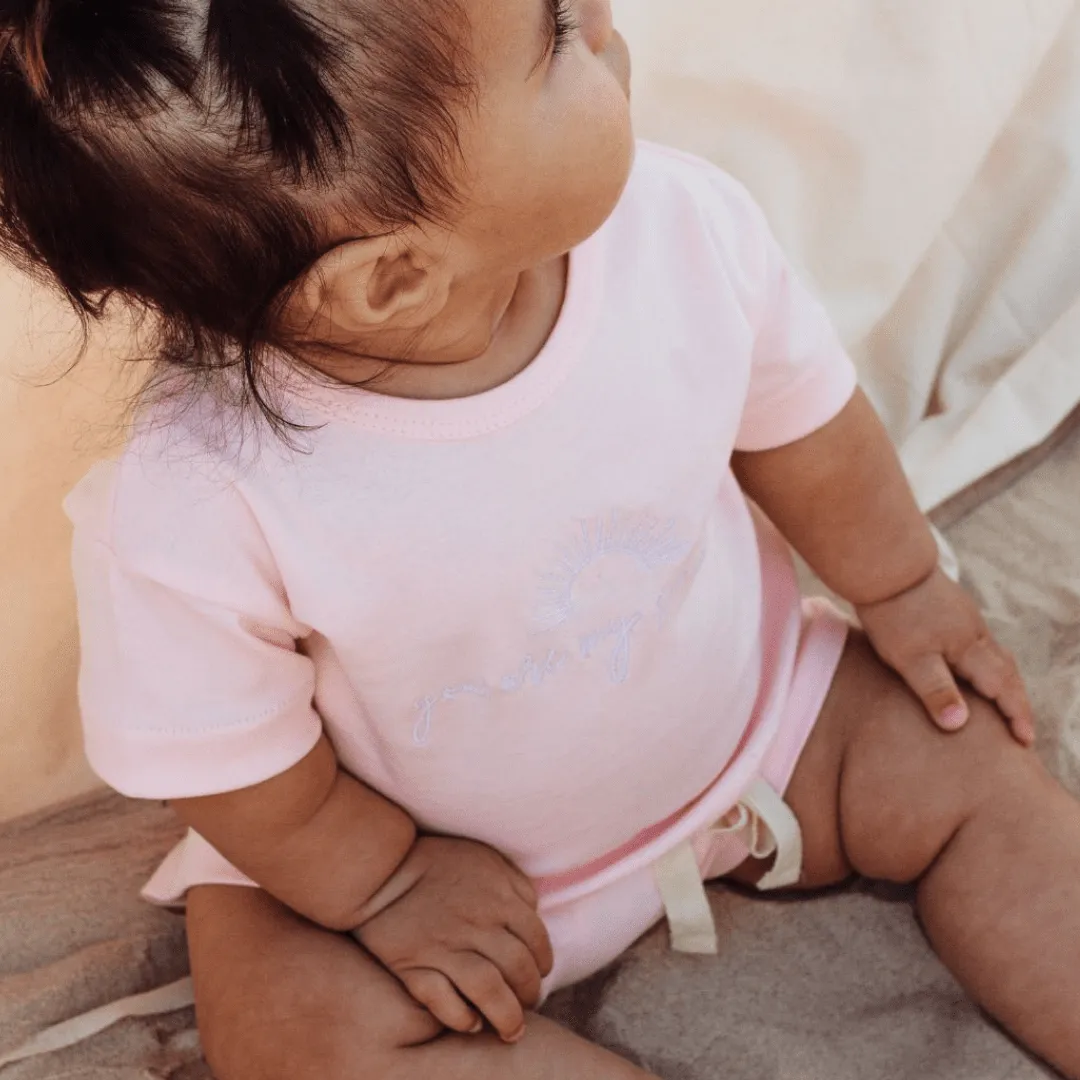 Sunshine Organic T-shirt and Short Set - Pink