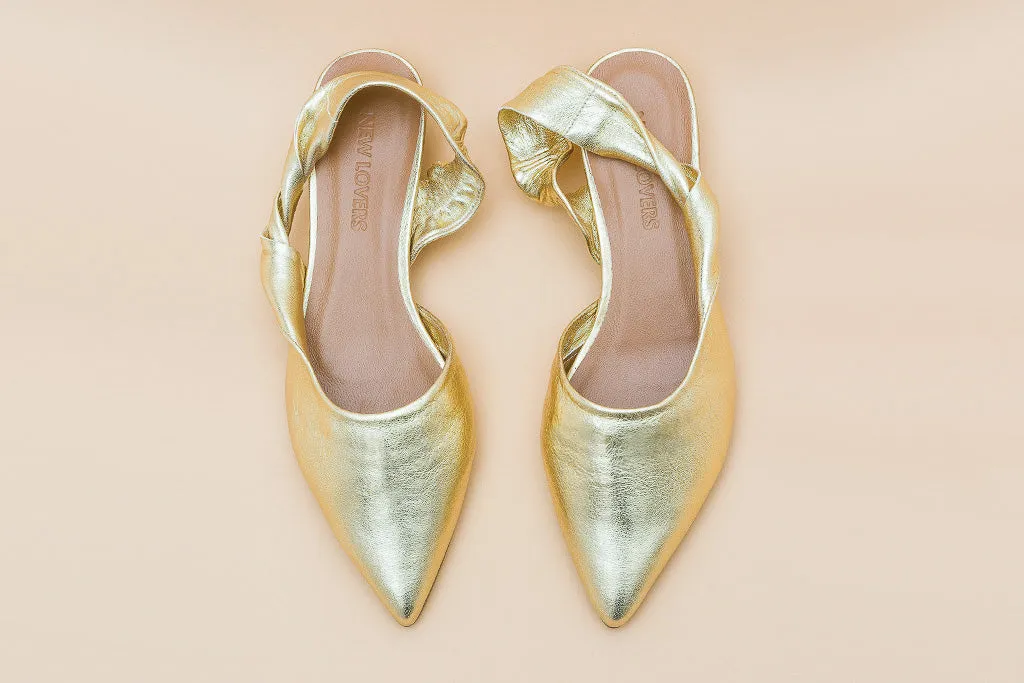 SUSSIE Gold Slingback Shoes