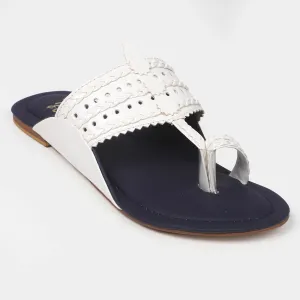 Teens Girls Slipper SL 55-3 - White/Navy