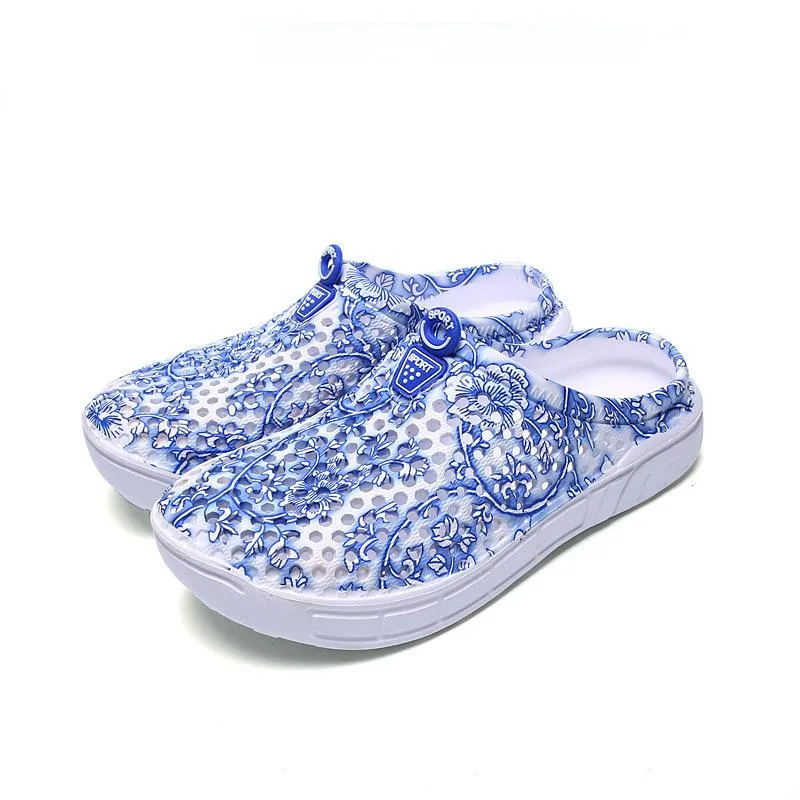 Women summer beach flower printed antiskid comfortable slide sandals