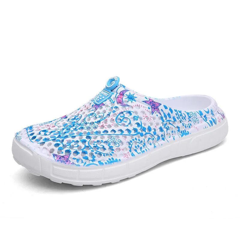 Women summer beach flower printed antiskid comfortable slide sandals