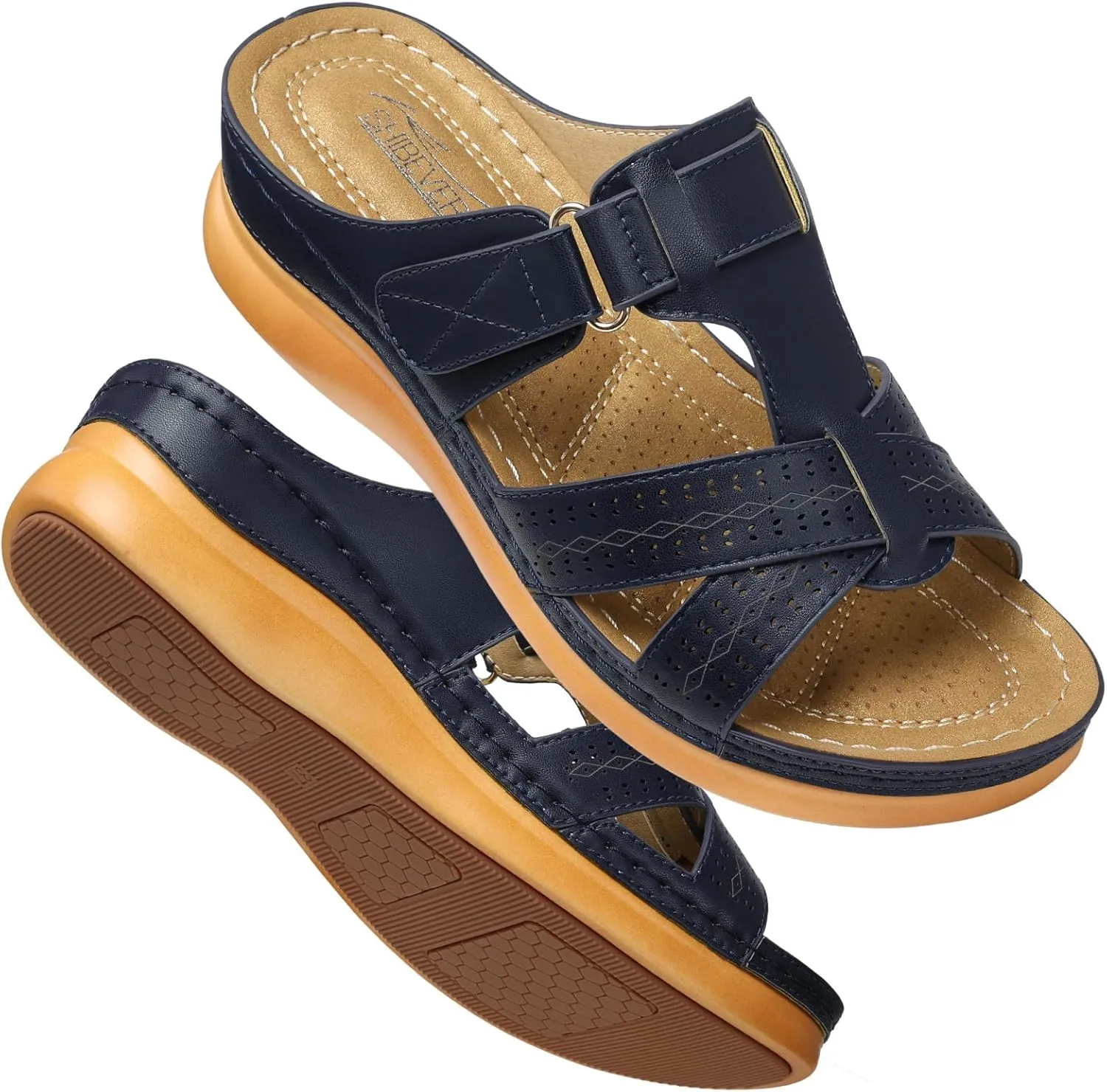 Womens Sandals Slip Leather Slippers Comfortable Dress Walking Shoes    2128