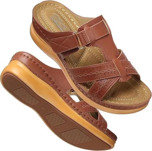 Womens Sandals Slip Leather Slippers Comfortable Dress Walking Shoes    2128