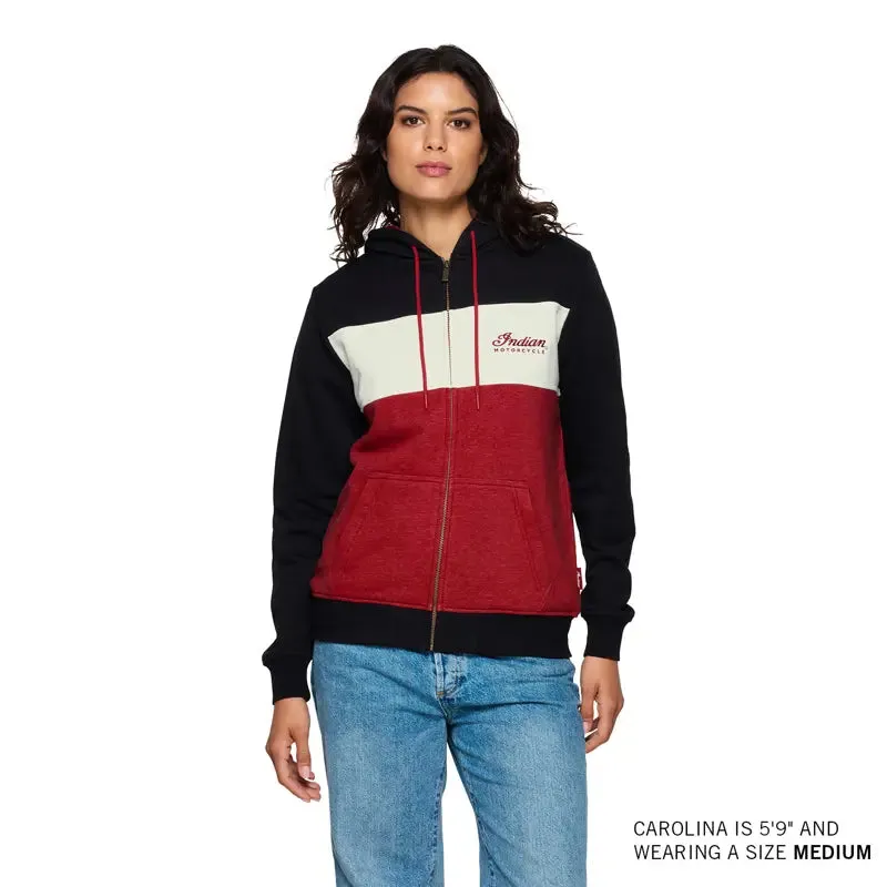 Women's Script Logo Colorblock Hoodie, Red