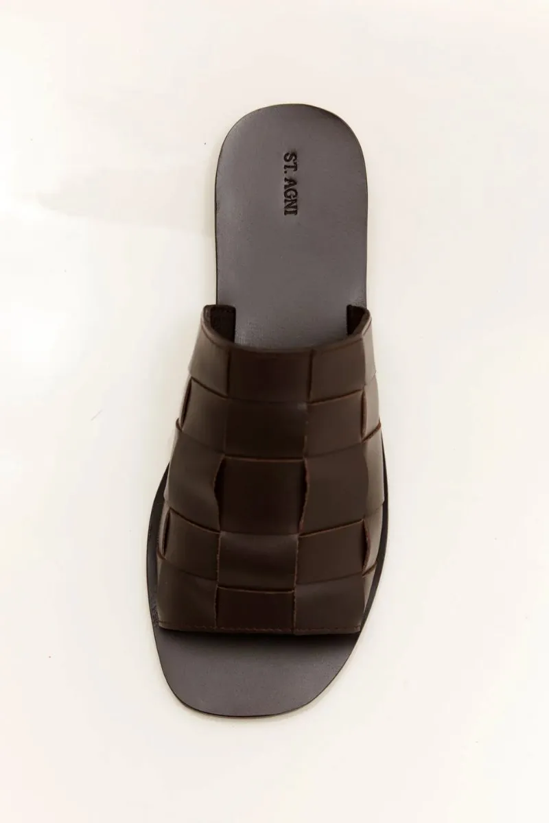 WOVEN FLATS-CHOCOLATE
