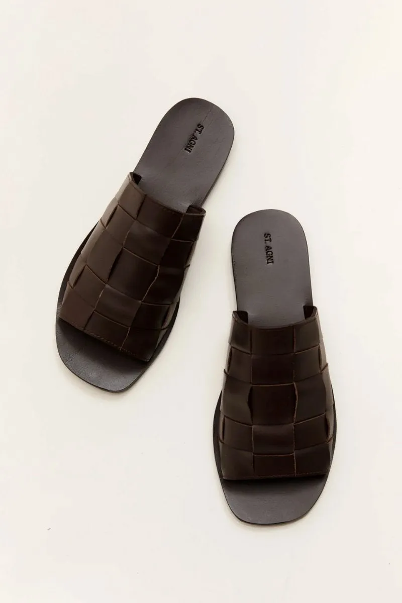 WOVEN FLATS-CHOCOLATE